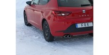FOX Sportauspuff 2x80mm eingerollt schräg Seat Leon 5F und SC mit Einzelradaufh.