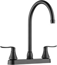 Matte Black RV Swivel J-Spout Kitchen Faucet for Camper  Trailer Galleys