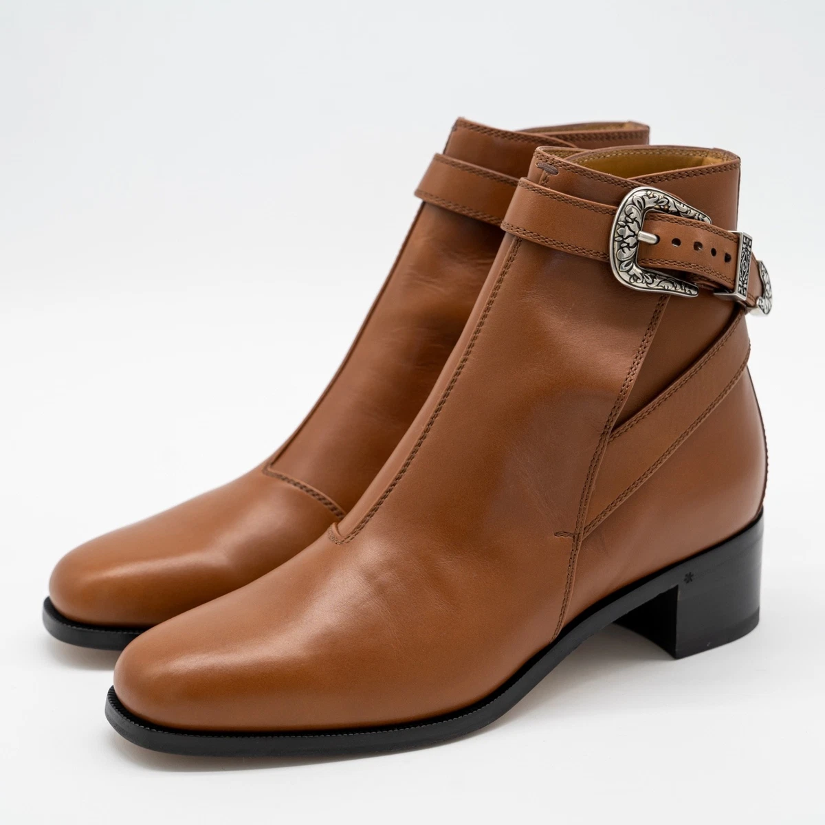 Gucci Mens Shoes Brown Leather Round Toe Zip Ankle Boots Size 8.5‎ Made in Italy Gucci Mens Shoes Brown Leather Round Toe Zip Ankle Boots  main image 3