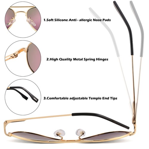 Small Aviator Polarized Sunglasses for Women Men, Petite Aviator Frame for Sm... - Picture 6 of 7