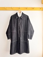 Vintage Issey Miyake IM Studio black denim trench coat duster jacket deadstock
