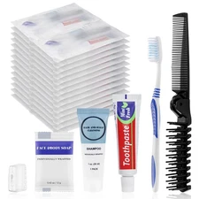 Travel Toiletries Supplies Kits Disposable Toiletry Amenities Set in Bulk, 60