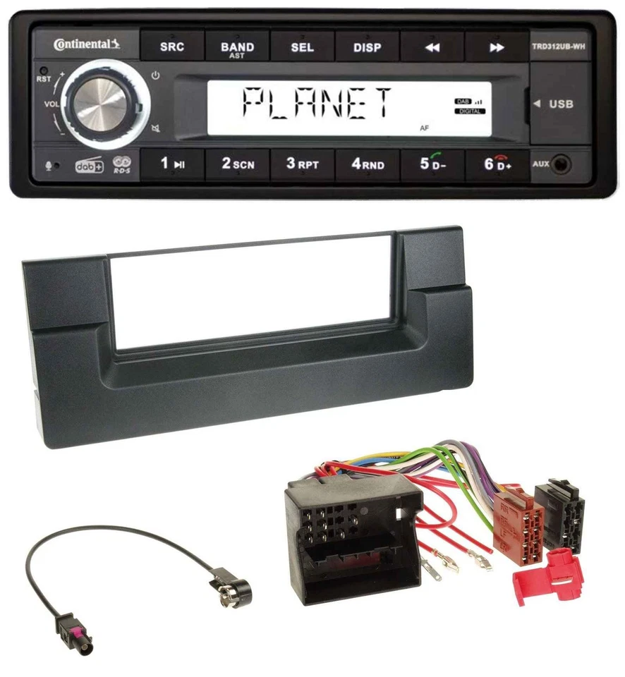 Continental USB 1DIN AUX DAB MP3 Autoradio für BMW 5er (E39) X5 (E53) Quadlock - Bild 1 von 4