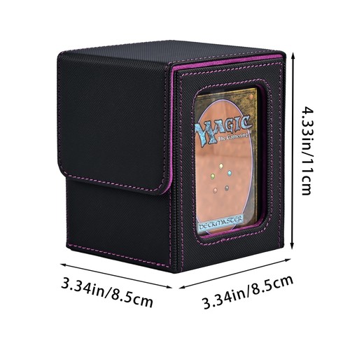 Card Deck Box with Display Window, Trading Card Storage Box, Can Hold 120 + Sing - Picture 9 of 32