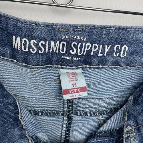 Mossimo Supply Co Shorts Womens Juniors 13 Blue Denim Jean Cut Off Embroidered - Picture 8 of 9