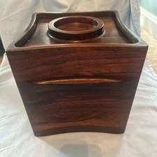 Rare Jens Quistgaard for Dansk MCM Rosewood Ice Bucket And Ice Sugar Tongs