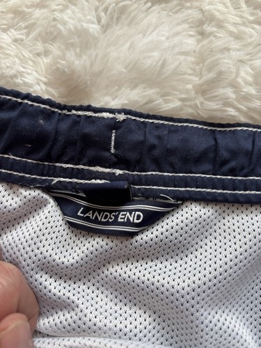 Lands End boys sz. 8 Husky classic blue design swim trunks. Cute, grt. quality - Picture 7 of 11