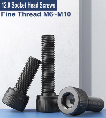 M6~M10 Fine Thread Black Socket Cap Head Screw Grade 12.9 Socket Cap Head Screws