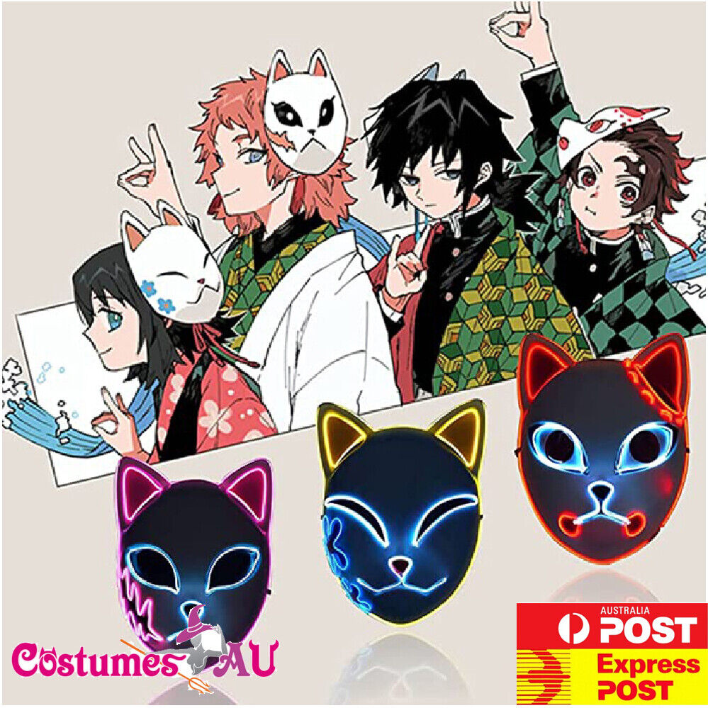 Demon Slayer Fox Mask, Mask Demons Anime, Oni Masks Costumes