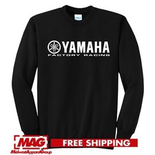 YAMAHA FACTORY RACING BLACK CREWNECK Motocross Sweatshirt ATV OEM R1 Motorcycle
