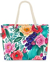 Blumenmuster Landhaus Blumen Beach Bag Blumenstrauss Rosen Valentin Muttertag B