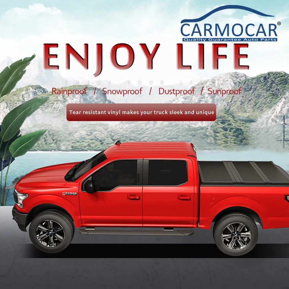 Tonneau Cover For 2007-2021 Toyota Tundra 5.5FT Short Bed Hard Tri-Fold Truck - Image 2 of 4