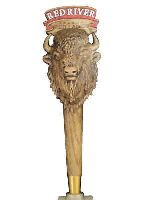 RED RIVER VALLEY- SELECT RED LAGER 11''  Beer Tap Handle BUFFALO HEAD