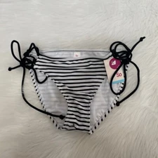 NEW wTag-SO Junior's Black/White Stripe Bikini Bottom L or XL