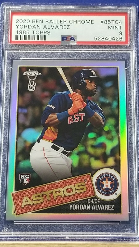 Yordan Alvarez - 2020 Topps Ben Baller Chrome 1985 Topps RC PSA 9