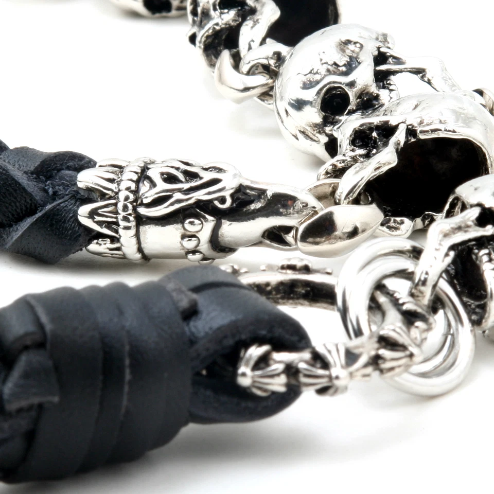 DK Skull Leather Biker Trucker Key Jean Wallet Chain (25"/4.8oz) Black SCS19 - Image 4 of 4