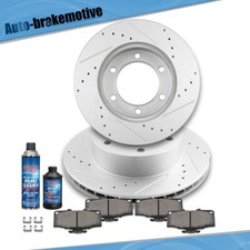 FRONT DRILL AND SLOT BRAKE ROTORS & CERAMIC PADS FOR TOYOTA 4RUNNER TACOMA
