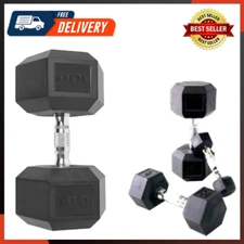 Barbell, 100Lb Coated Hex Dumbbell, Single easy to use and handle