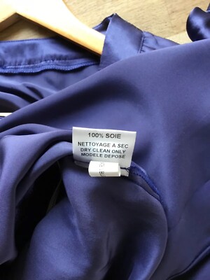 Robe Maje En Soie 100% Taille 34 - Bleue, Longueur 94 Cm, Style évasé, Occasion Très Bon état