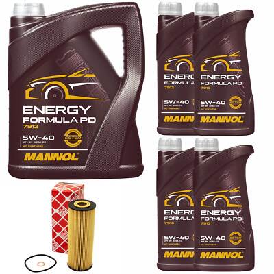 Motoröl Set MANNOL Energy Formula 5W-40 9 Liter + Ölfilter für Ssangyong Kyron