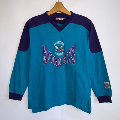 90s Charlotte Hornets ホーネッツ NBA CHARLOTTE HORNETS 90s NBA BASKETBALL LONG SLEEVE VINTAGE sz XS MEN