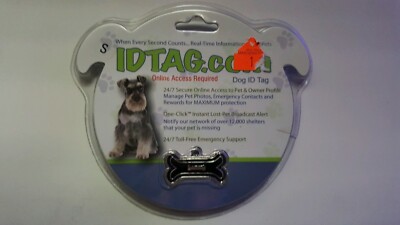 Dog ID tag Black Bone New In Package Lot Of 2