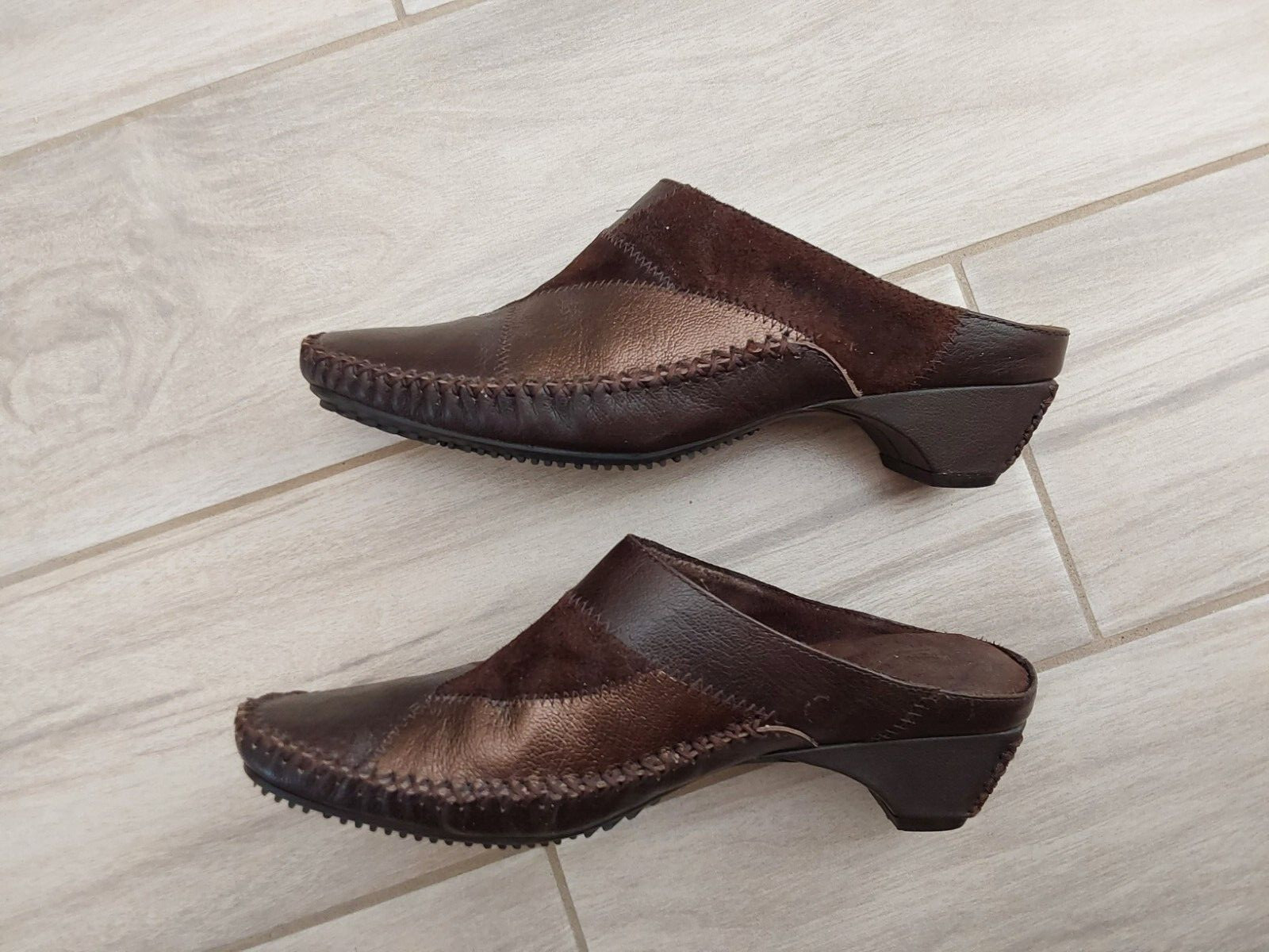 White Mountain Multi Brown Patchwork Slip On Low … - image 3