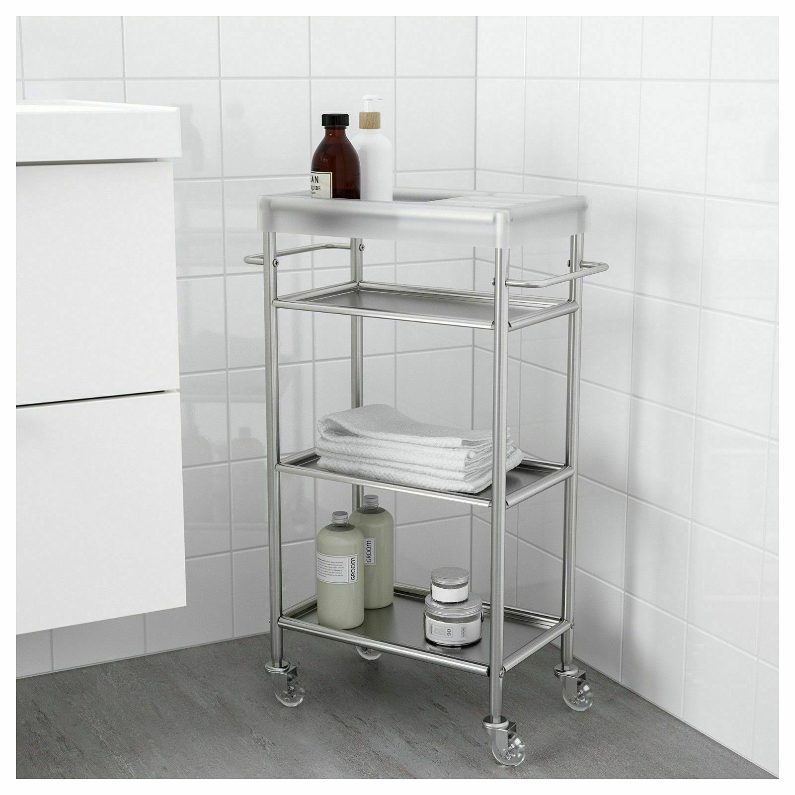 Grundtal Kitchen Trolley Stainless Steel 54x41x90 Cm Ikea For
