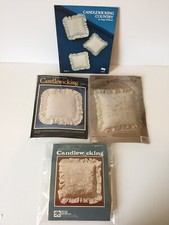 Lot of 3 Vtg 80's Candlewick Pillow Craft Kit One Booklet Of Pattern 9 Designs