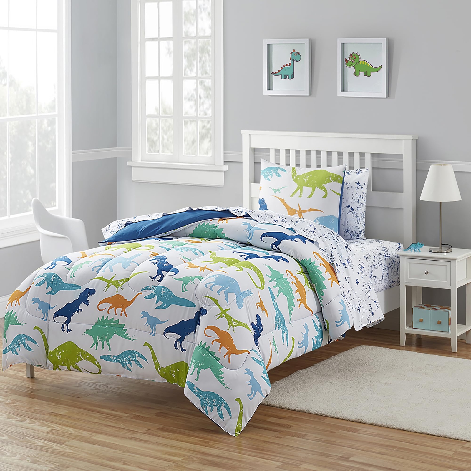 Bedding Set Bed in a Bag for Boys and Girls Toddlers Printed Sheet Set and Co...