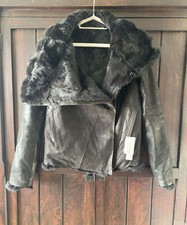 Helmut Lang Reversible Black Leather & Rabbit Fur Jacket S ( New With Defects)