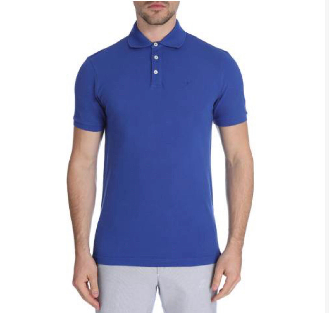 Hackett London Polo Bright Blue Short Sleeve Small RRP £85