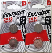 CR2016 ENERGIZER 4PK 3V ECR2016 Lithium Bat. (GREAT EXP 6/34) FREE SHIP