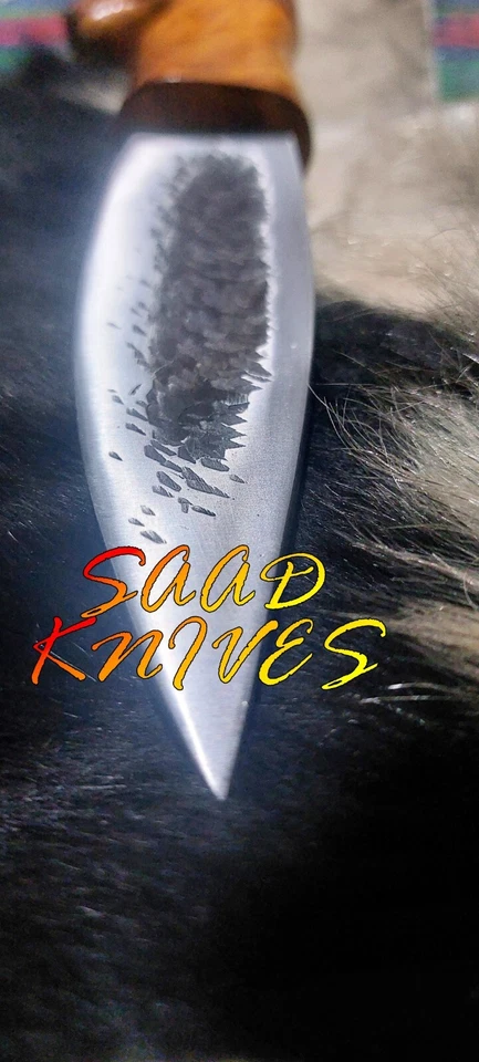 Custom Handmade Carbon Steel Convex Grind Wolf Hilt yakut knife, full tang Knife - Image 3 of 4