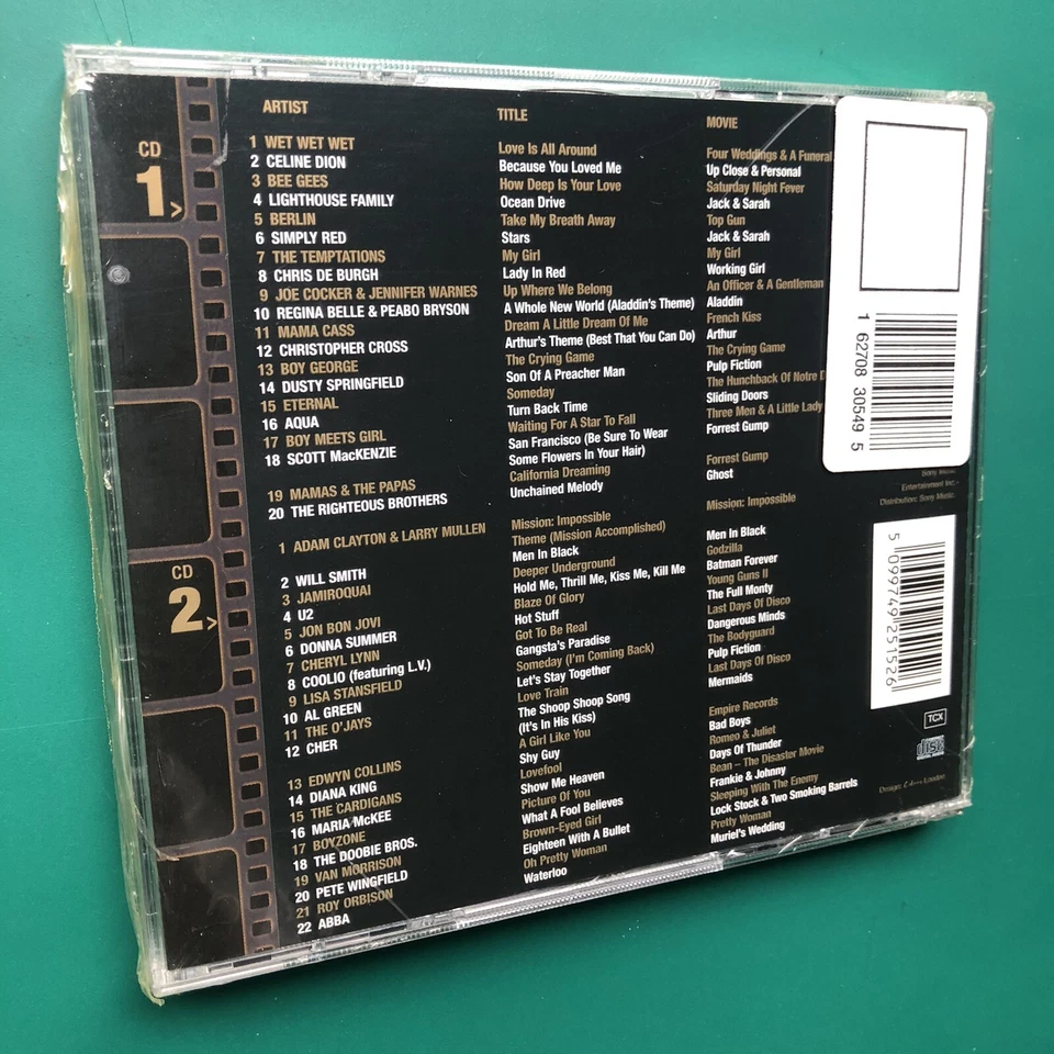 ALL TIME GREATEST MOVIE SONGS Pop Rock Soundtrack 2x CD Aqua ABBA U2 Cher SEALED Foto 2 de 4