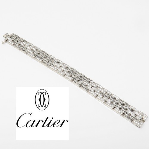 NYJEWEL Cartier 18k Gold 16ct Diamond 5 Rows Maillon Panther Bracelet | eBay
