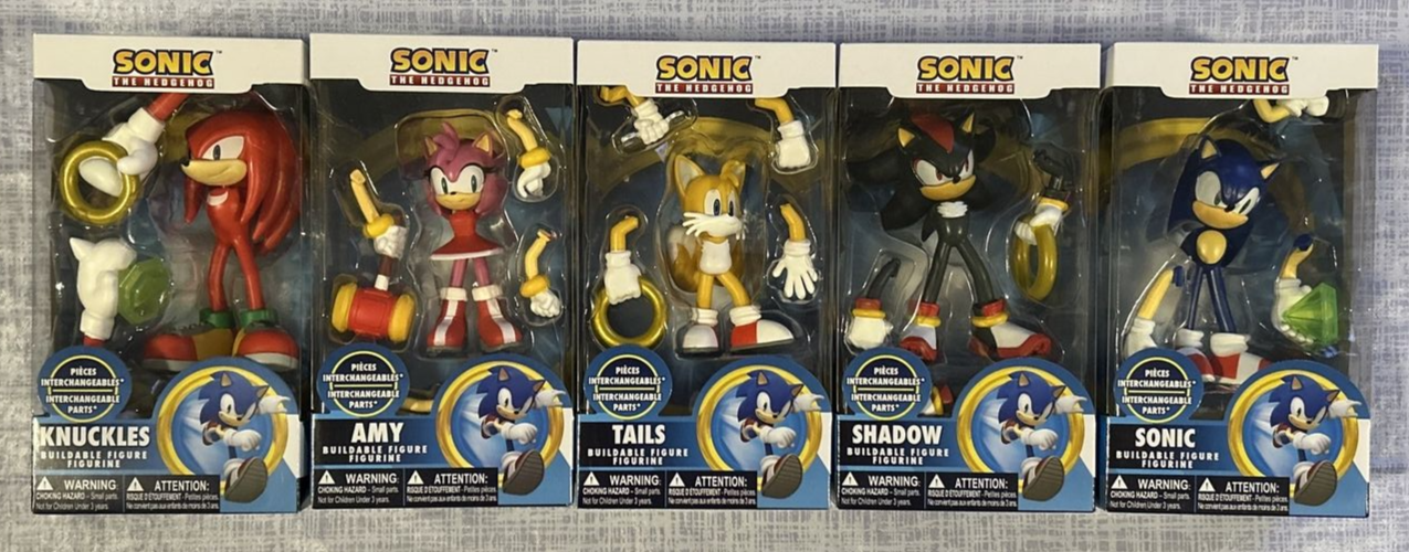 Action Figures Coleção 9 Bonecos Miniatura Sonic The Hedgehog Classic Mini  Buildable Figures Sonic Amy Tails