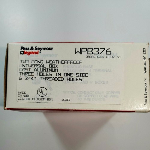 Pass & Seymour Legrand WPB376 Weatherproof Box Universal 6 Holes 3/4" Dia   - Bild 9 von 9