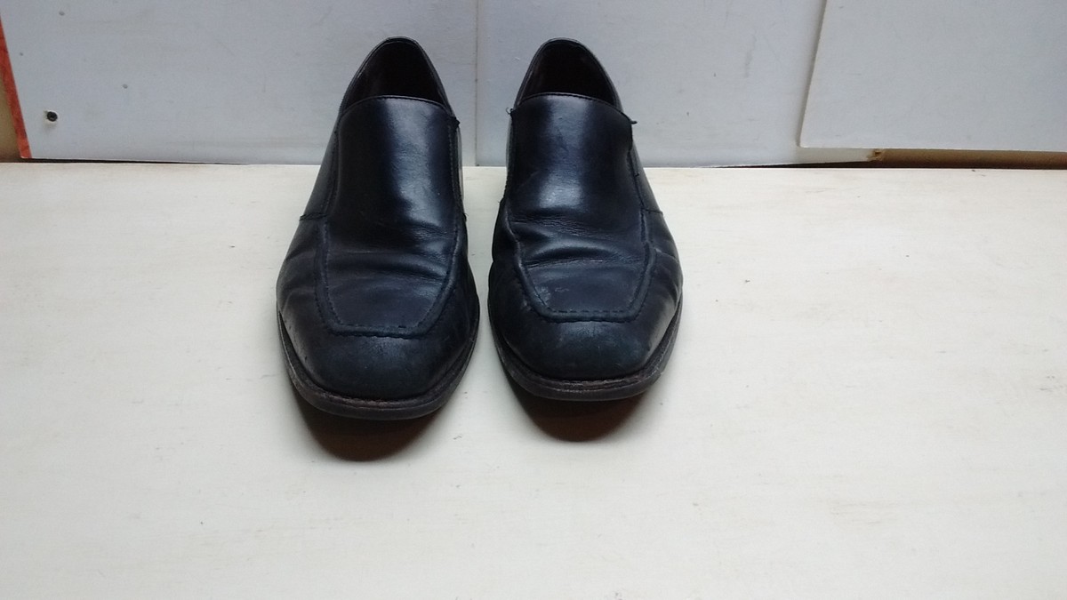 Johnston Murphy XC4 Black Leather Slip On Loafer Apron Toe 