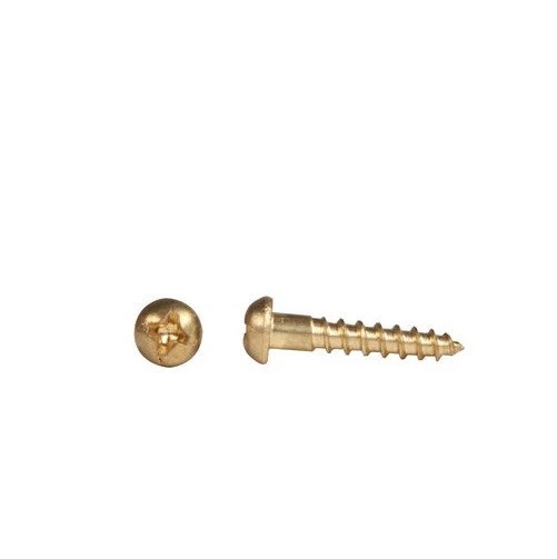 #2 X 3/8" ROUND HEAD PHILLIPS WOOD SCREWS SOLID BRASS