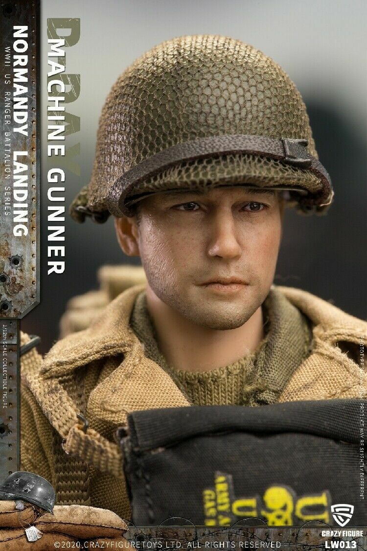 Crazy Figure LW013 1/12 WWII U.S. Rangers On D-Day Machine Gunner Soldier Figure