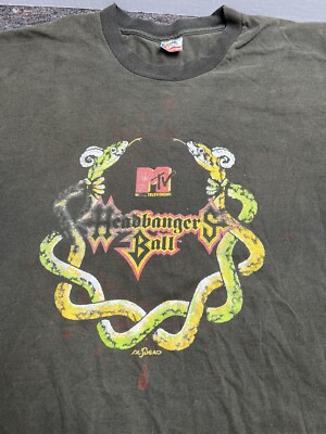 vintage 90s MTV HEADBANGERS BALL PUSHEAD HEAVY METAL ROCK SNAKE