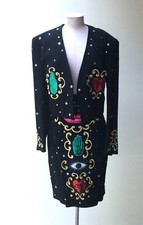 Vintage 1980's Rifat Ozbek Sequin Hand of Fatima Suit