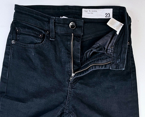 Rag Bone Size 23X29 Women Nina High Rise Bootcut No Fade Black Denim Logo Jeans - Picture 11 of 13