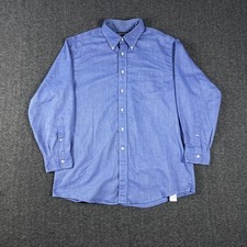 Vintage Lands End Button Down Shirt Men's Regular 17-33 Blue 1990s Made in USA