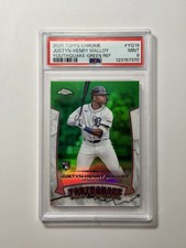 Justyn-Henry Malloy 2025 Topps Chrome Rookie YouthQuake Green /99 PSA 9 Tigers