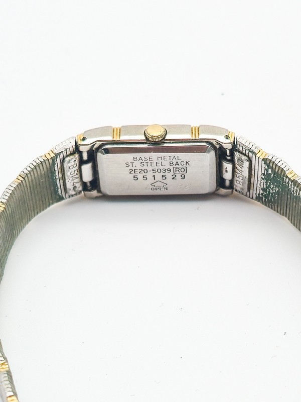 Seiko Quartz Rectangular Two-Tone Stainless Steel… - image 3