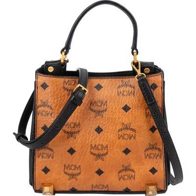 MCM Monogram Visetos Aren Top Handle Mini Handbag Tasche