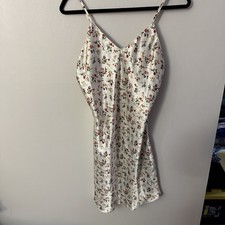 Vintage Floral Slip Dress Size Small Silky Spaghetti Straps