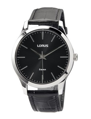 Lorus Herren Quarz Edelstahl Uhr mit Lederarmband RRX71HX9